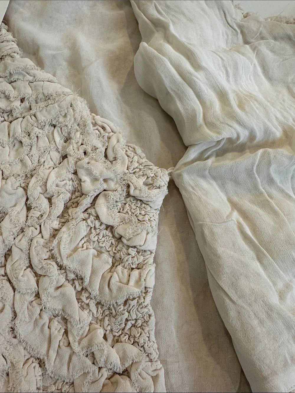 Zara Kids x Fanglu‎ Lin Cream Textured Ruffle Wrap Top Sleeveless NEW